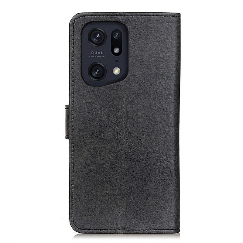 Folio-hoesje voor Oppo Find X5 Pro Mat Kunstleer