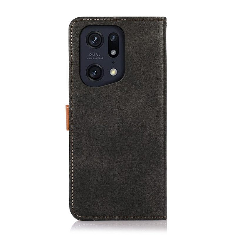 Folio-hoesje voor Oppo Find X5 Pro Met Khazneh-riem