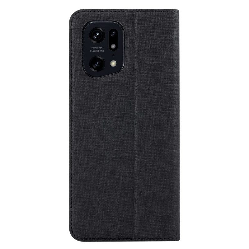 Folio-hoesje voor Oppo Find X5 Pro Vili-stoffentextuur