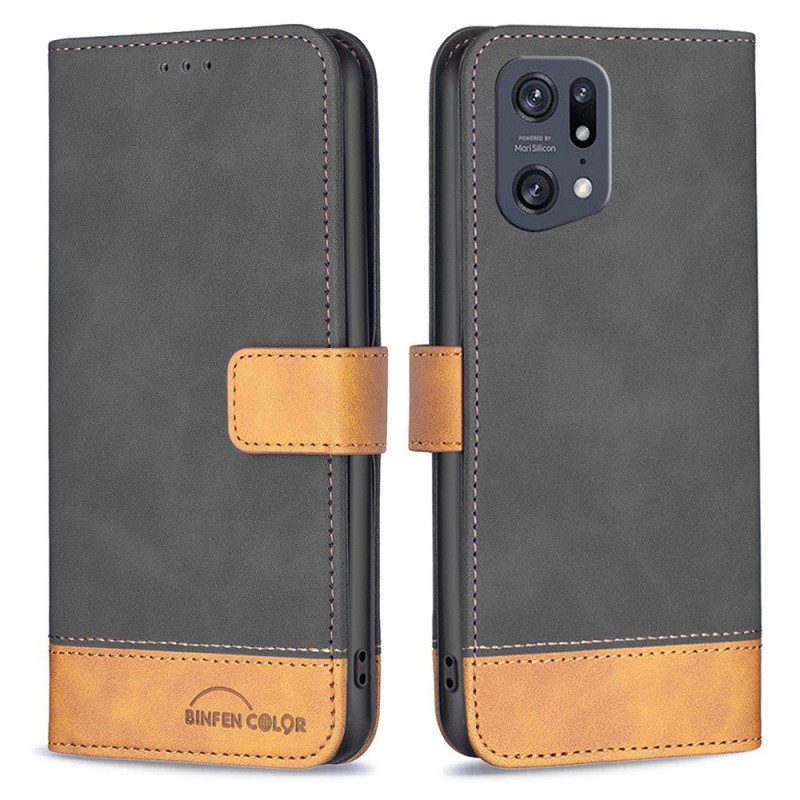 Folio-hoesje voor Oppo Find X5 Pro Vintage Binfen-kleur