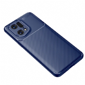 Hoesje voor Oppo Find X5 Pro Geborstelde Koolstofvezel