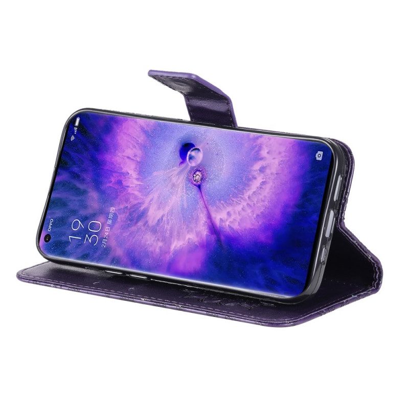 Leren Hoesje voor Oppo Find X5 Pro Met Ketting String Zon