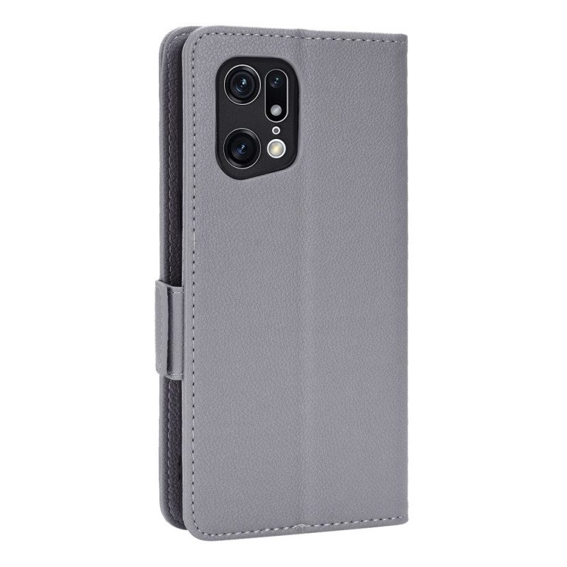 Leren Hoesje voor Oppo Find X5 Pro Traditionele Litchi-leerstijl