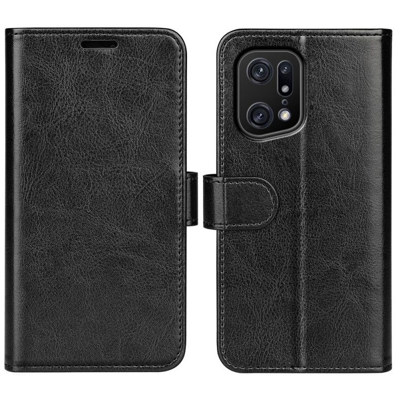 Leren Hoesje voor Oppo Find X5 Pro Vintage Kunstleer