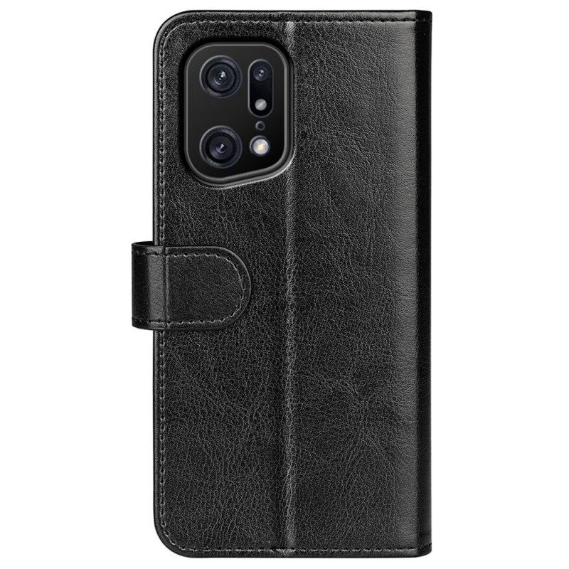 Leren Hoesje voor Oppo Find X5 Pro Vintage Kunstleer