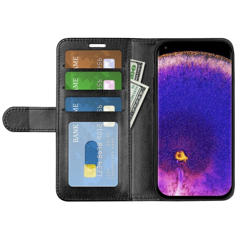 Leren Hoesje voor Oppo Find X5 Pro Vintage Kunstleer