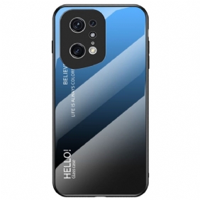 Telefoonhoesje voor Oppo Find X5 Pro Gehard Glas Hallo