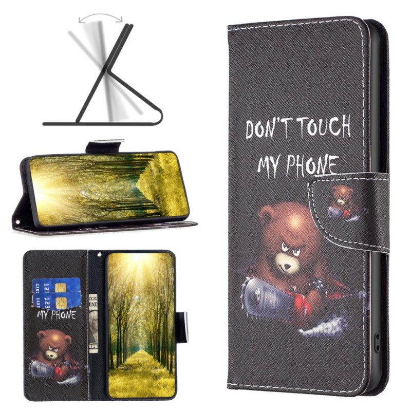 Folio-hoesje voor iPhone 15 Gevaarlijke Beer