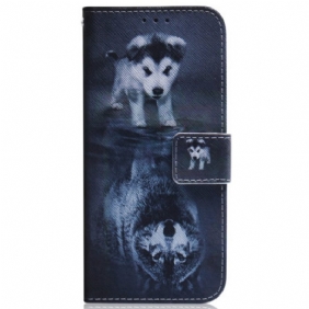 Folio-hoesje voor iPhone 15 Puppydroom