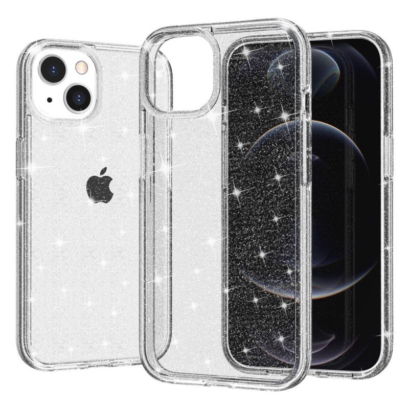 Hoesje voor iPhone 15 Transparante Glitters