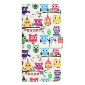 Leren Hoesje voor iPhone 15 Bende Uilen