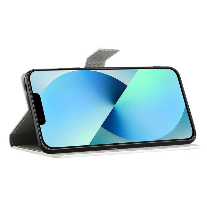 Leren Hoesje voor iPhone 15 Galaxy-patroon