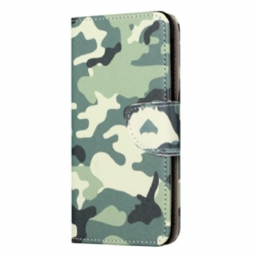 Leren Hoesje voor iPhone 15 Militaire Camouflage