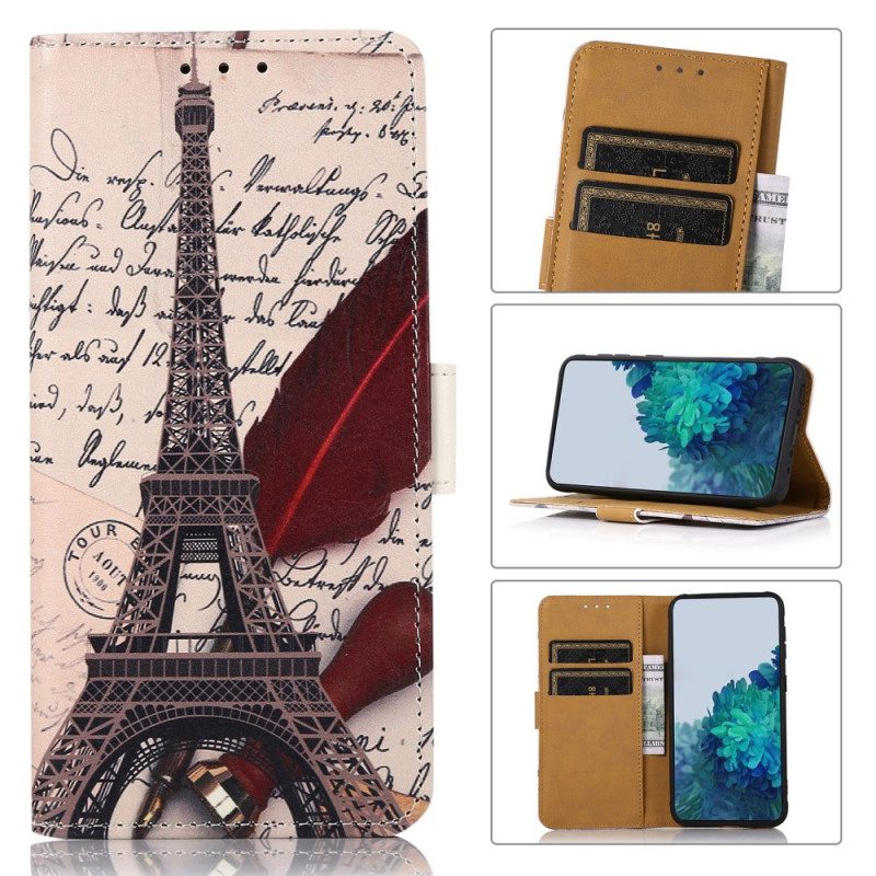 Flip Case voor Samsung Galaxy A03 Dichters Eiffeltoren