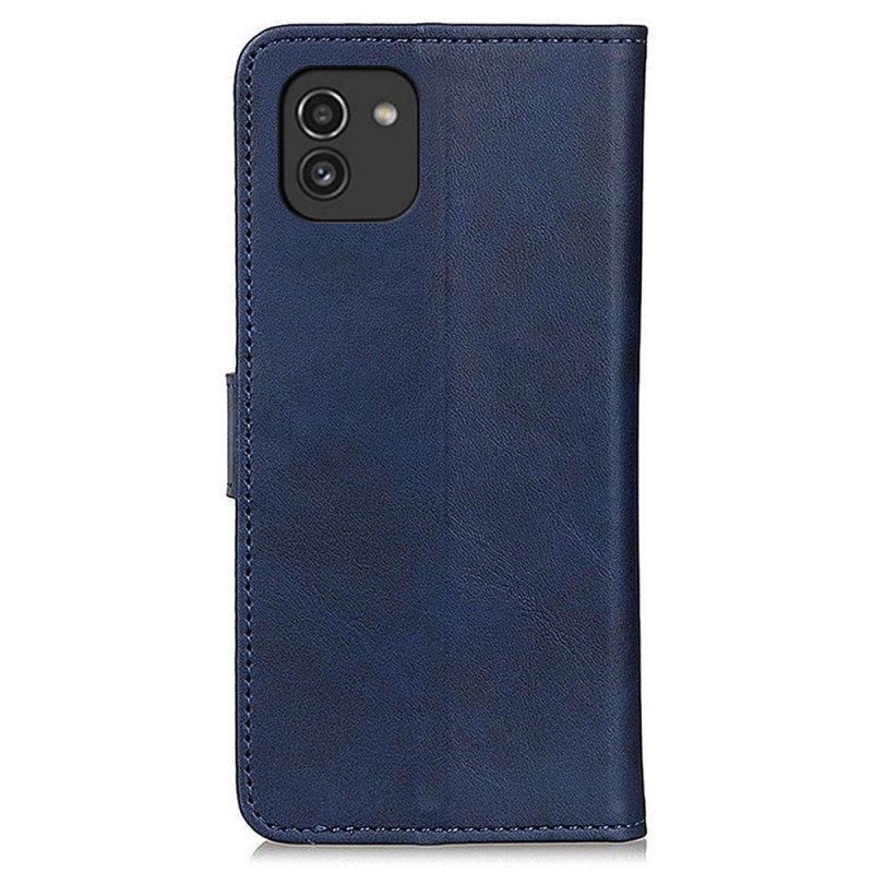 Flip Case voor Samsung Galaxy A03 Mat Leereffect