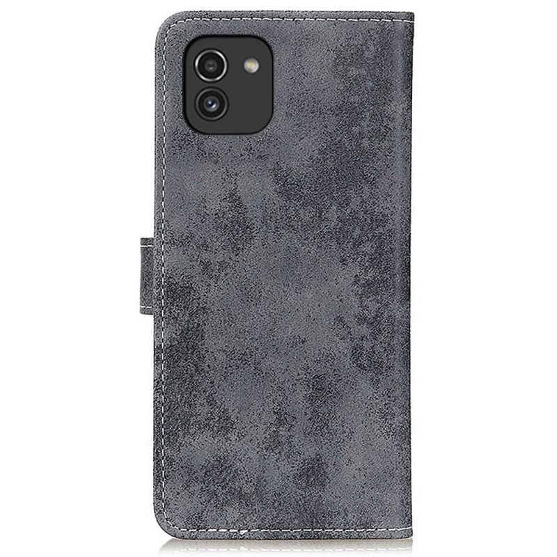 Flip Case voor Samsung Galaxy A03 Vintage Leereffect