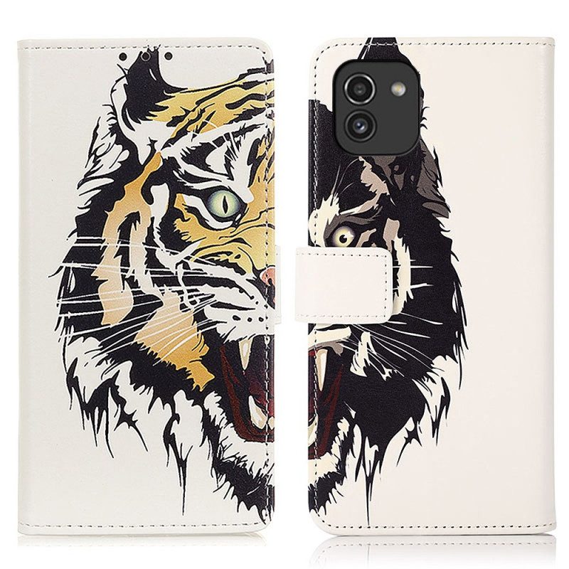 Flip Case voor Samsung Galaxy A03 Woeste Tijger