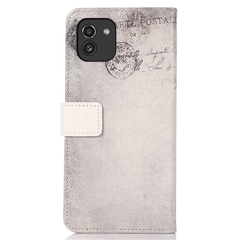 Folio-hoesje voor Samsung Galaxy A03 Reiziger Kat