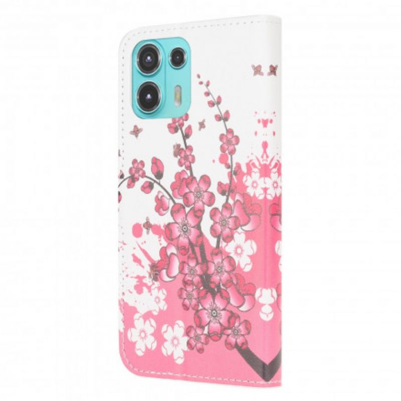 Flip Case voor Motorola Edge 20 Lite Tropische Bloemen