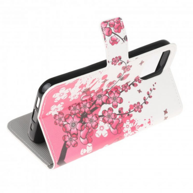 Flip Case voor Motorola Edge 20 Lite Tropische Bloemen