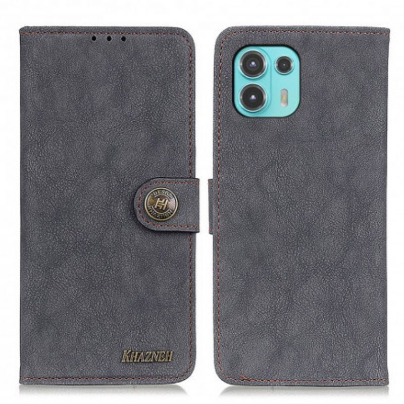 Folio-hoesje voor Motorola Edge 20 Lite Khazneh Retro Splitleer