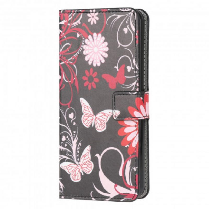 Folio-hoesje voor Motorola Edge 20 Lite Vlinders En Bloemen