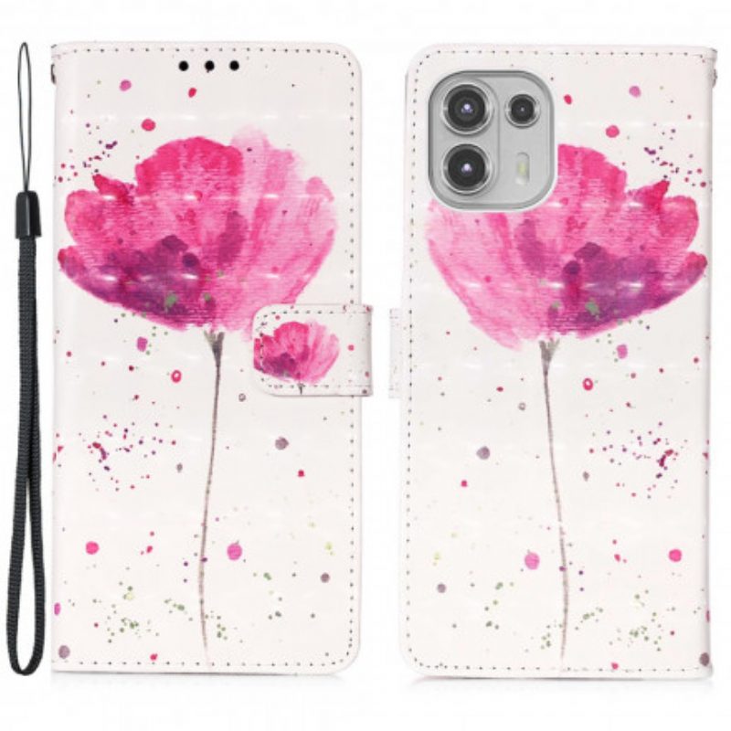 Hoesje Folio-hoesje voor Motorola Edge 20 Lite Aquarel Papaver