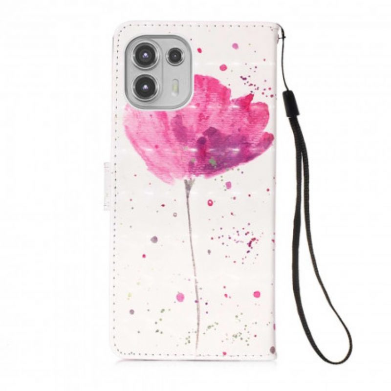 Hoesje Folio-hoesje voor Motorola Edge 20 Lite Aquarel Papaver