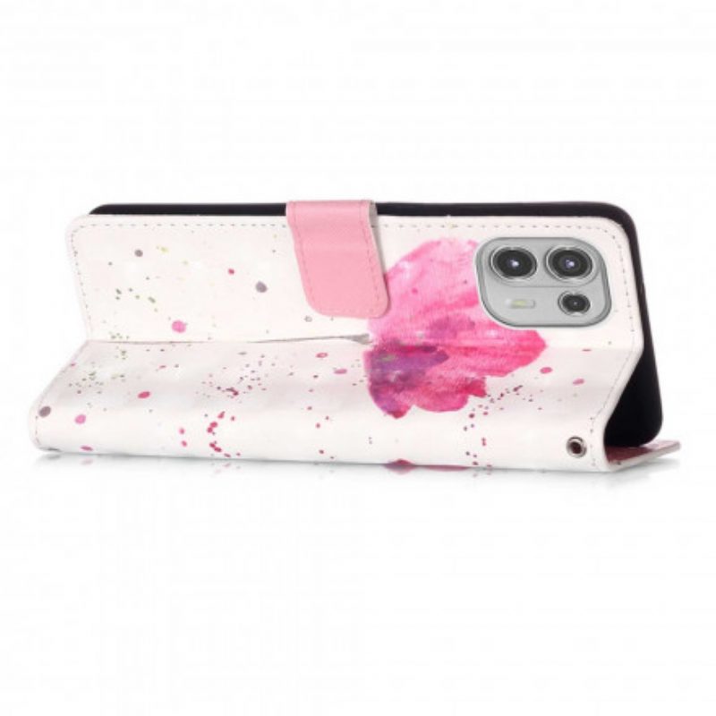 Hoesje Folio-hoesje voor Motorola Edge 20 Lite Aquarel Papaver