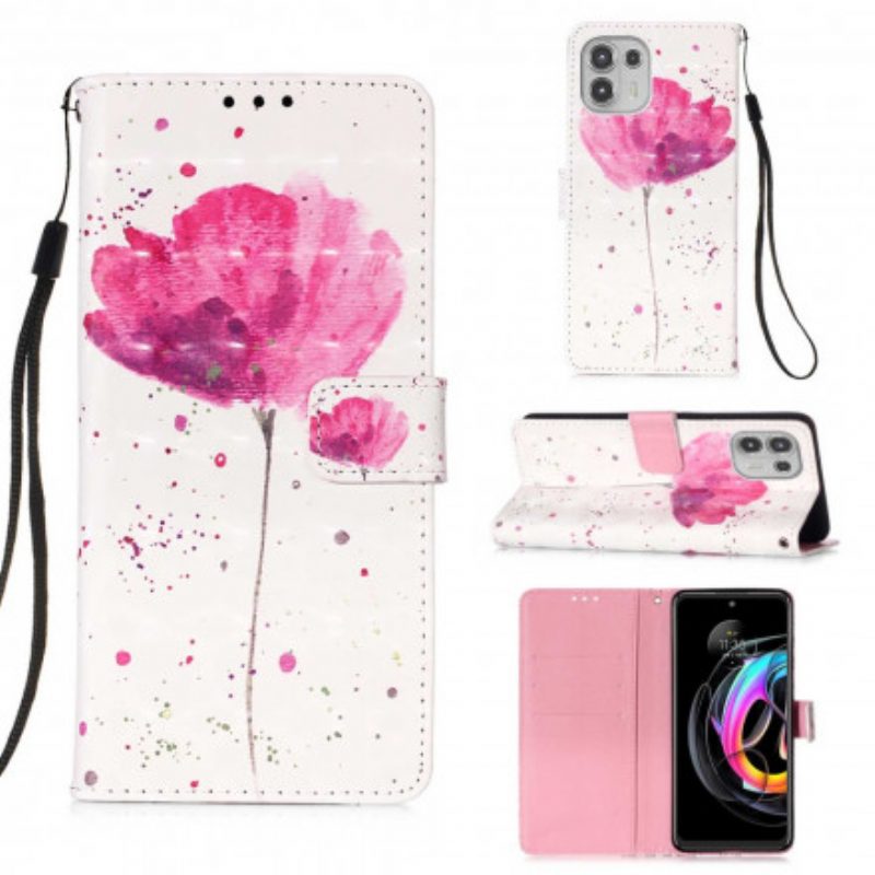 Hoesje Folio-hoesje voor Motorola Edge 20 Lite Aquarel Papaver