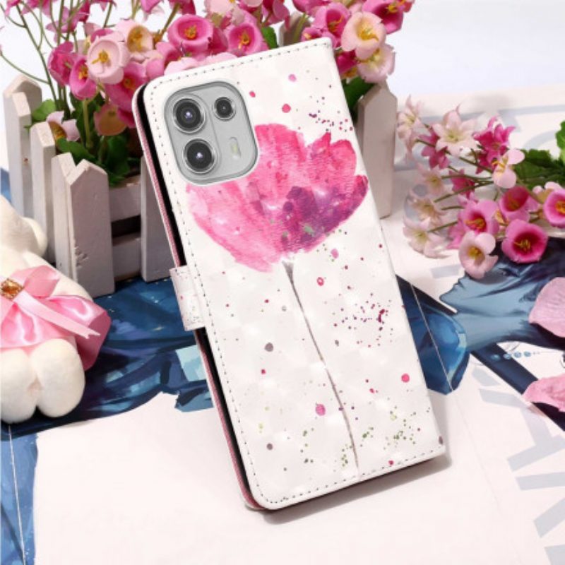 Hoesje Folio-hoesje voor Motorola Edge 20 Lite Aquarel Papaver