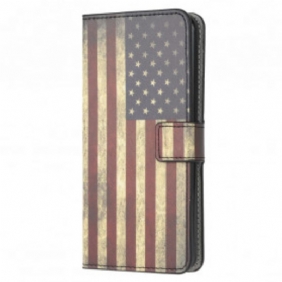 Leren Hoesje voor Motorola Edge 20 Lite Amerikaanse Vlag