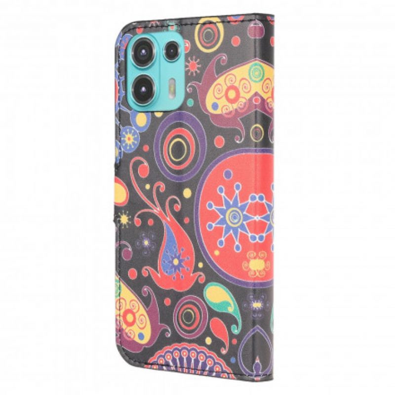 Leren Hoesje voor Motorola Edge 20 Lite Galaxy-ontwerp