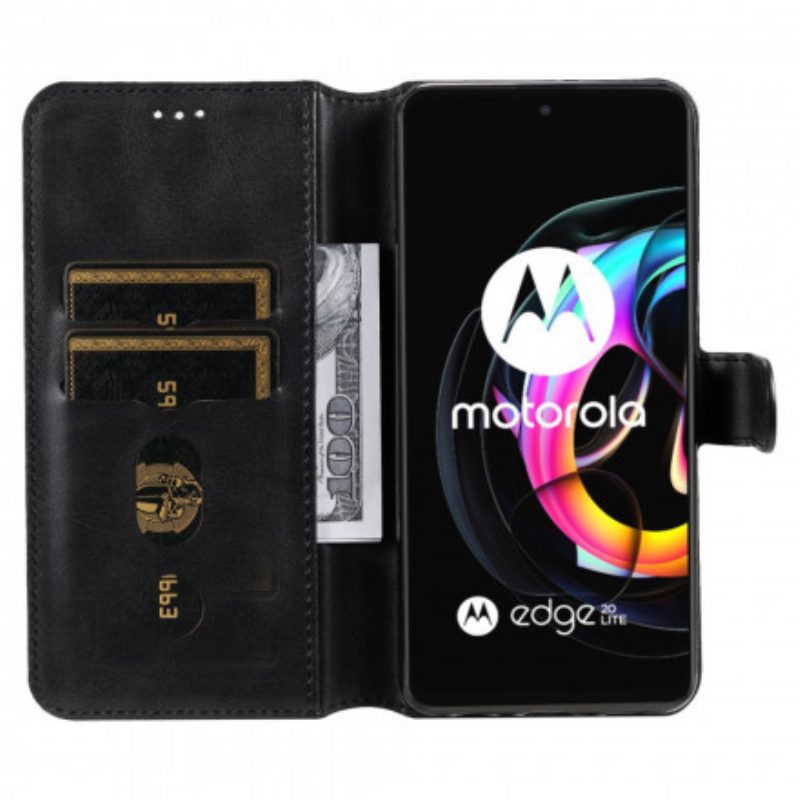 Leren Hoesje voor Motorola Edge 20 Lite Kunstleer Nieuwe Kleuren