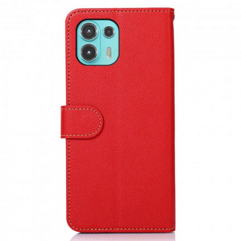 Leren Hoesje voor Motorola Edge 20 Lite Lychee-stijl Rfid Khazneh