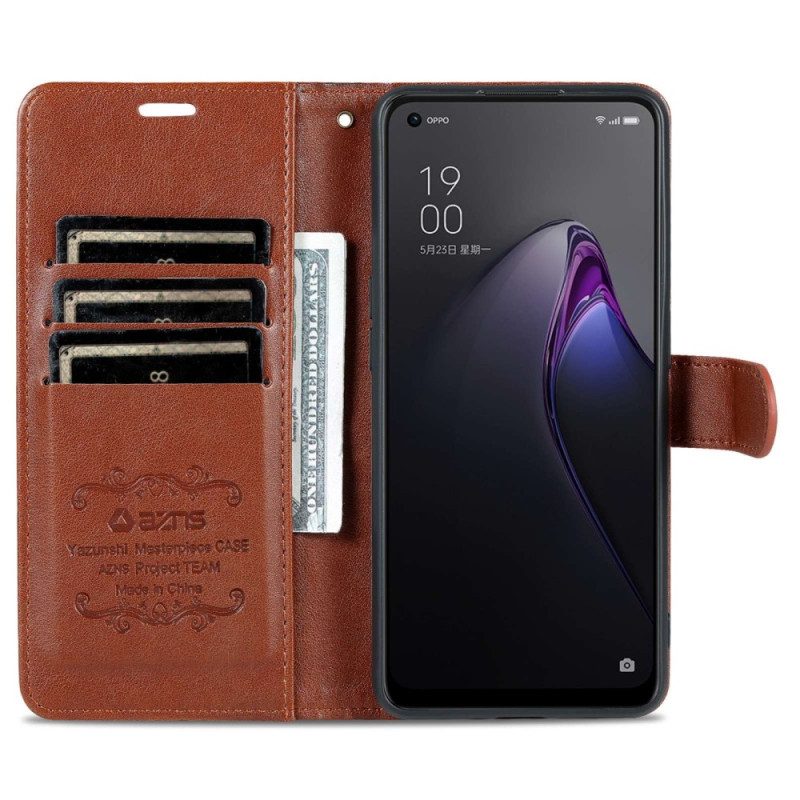 Flip Case voor Oppo Reno 8 Azns Kunstleer