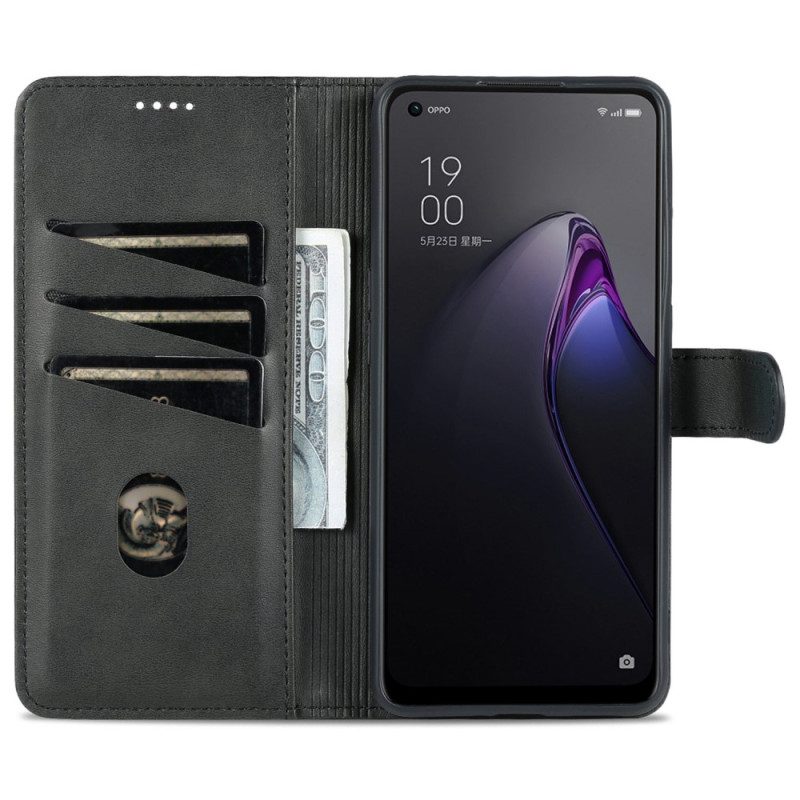 Folio-hoesje voor Oppo Reno 8 Azns Leerstyling