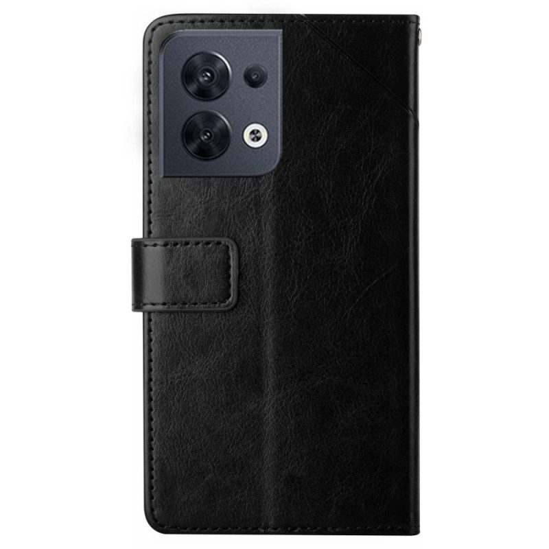 Folio-hoesje voor Oppo Reno 8 Stijl Leer Geo Y Design