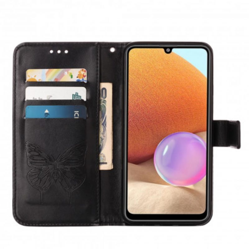 Flip Case voor Samsung Galaxy A32 Vlinderontwerp Met Sleutelkoord