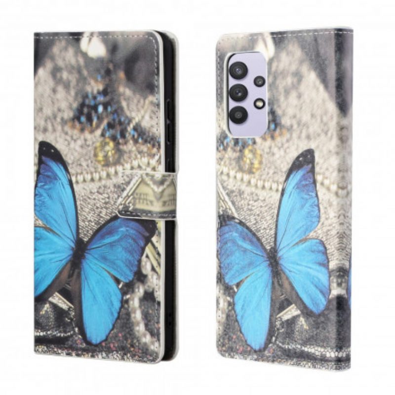 Folio-hoesje voor Samsung Galaxy A32 Vlinder Prestige Blauw