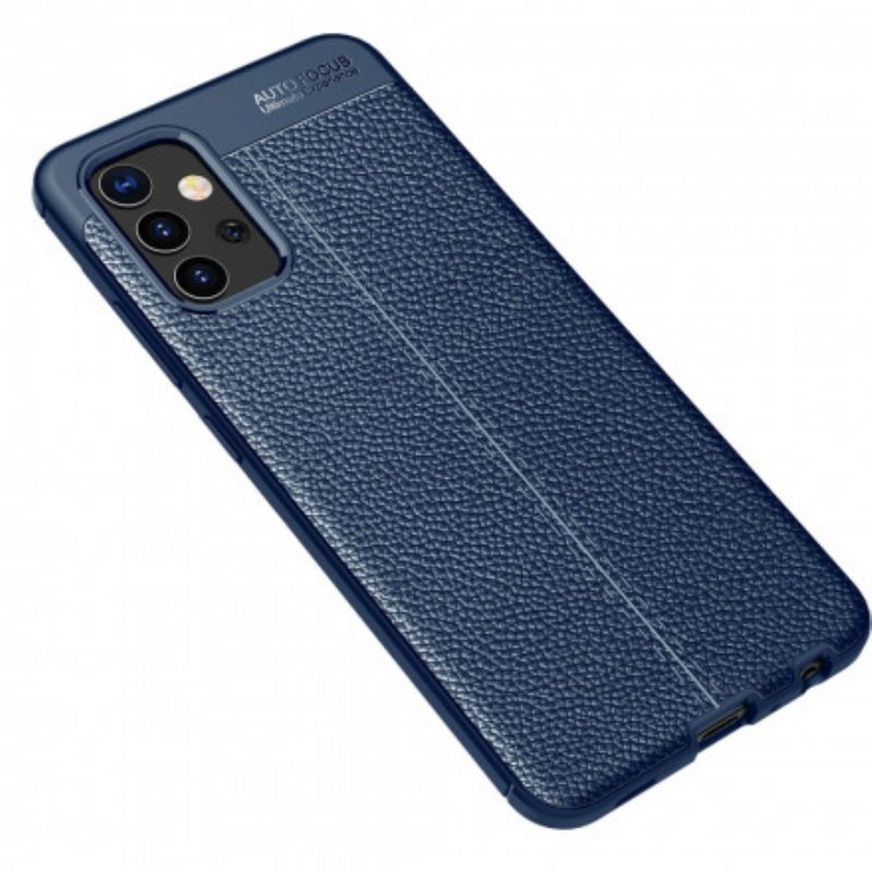 Hoesje voor Samsung Galaxy A32 Dubbellijnig Litchi-leereffect