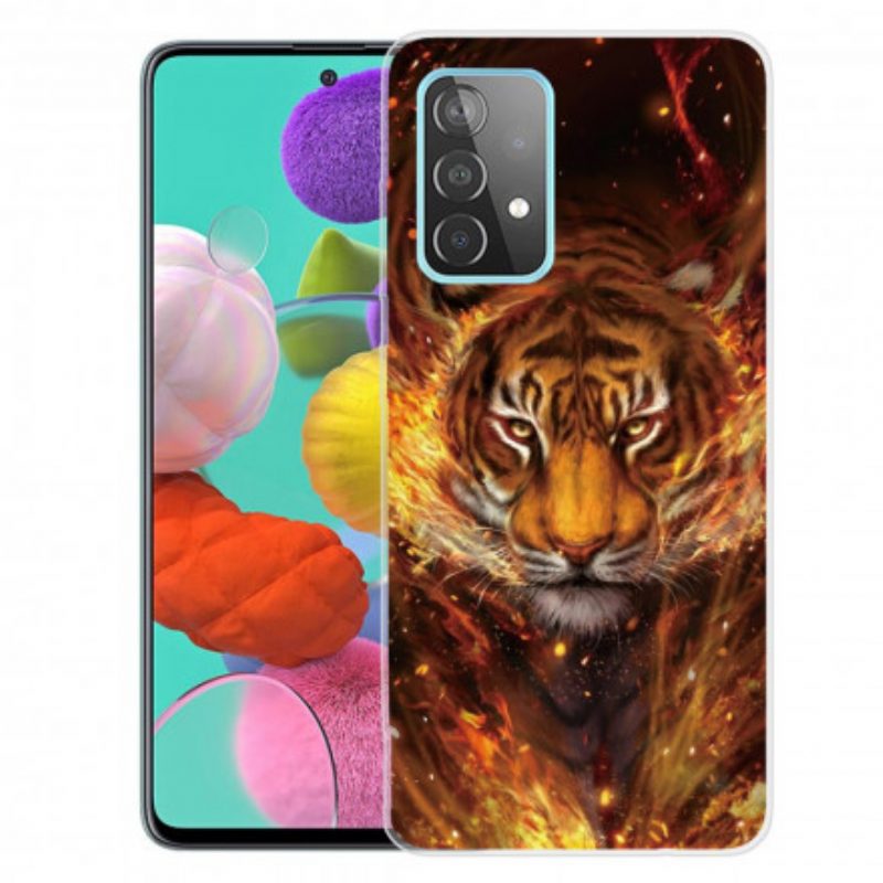 Hoesje voor Samsung Galaxy A32 Flexibele Tijger