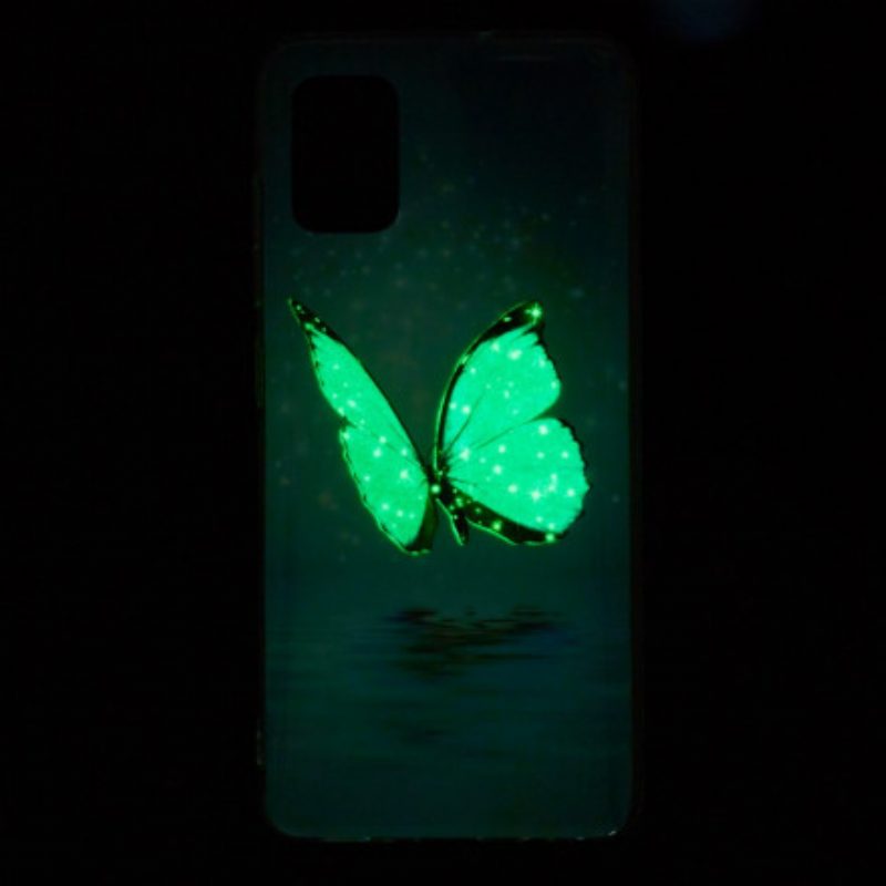 Hoesje voor Samsung Galaxy A32 Fluorescerende Blauwe Vlinder