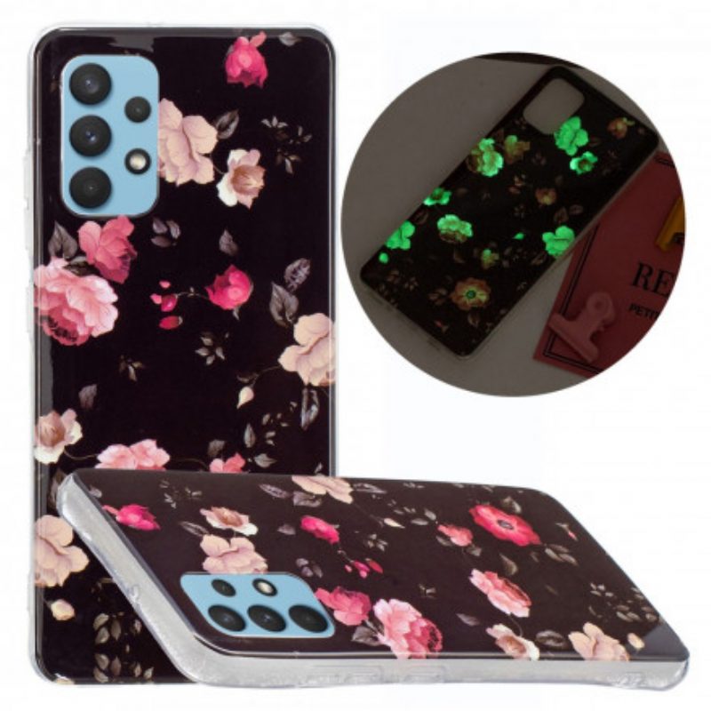 Hoesje voor Samsung Galaxy A32 Fluorescerende Bloemenserie