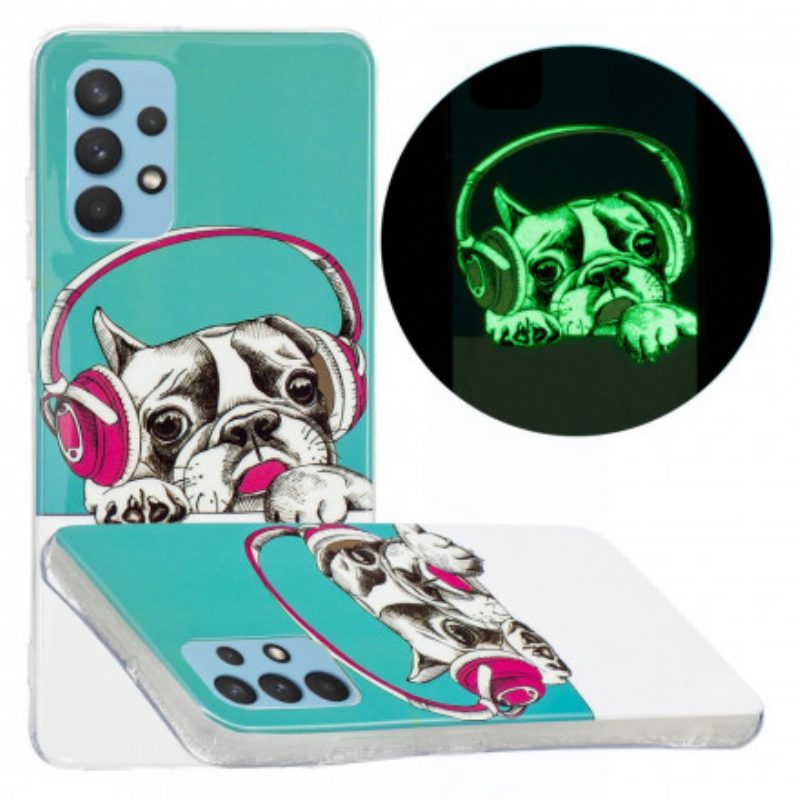 Hoesje voor Samsung Galaxy A32 Fluorescerende Hond