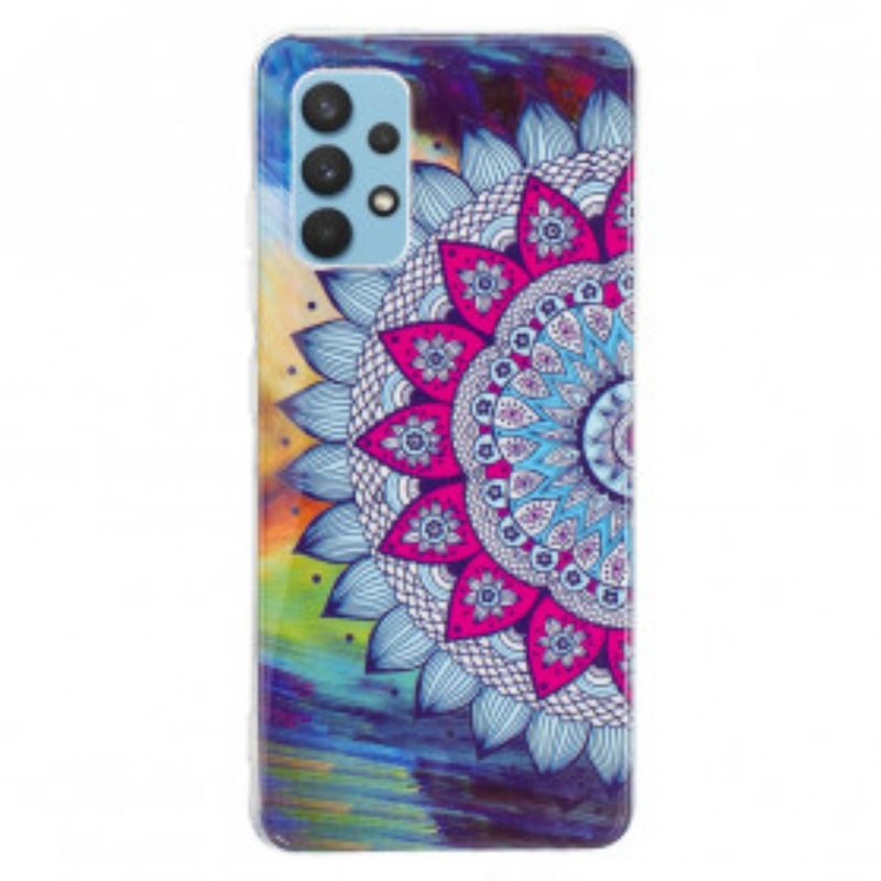 Hoesje voor Samsung Galaxy A32 Fluorescerende Kleurrijke Mandala