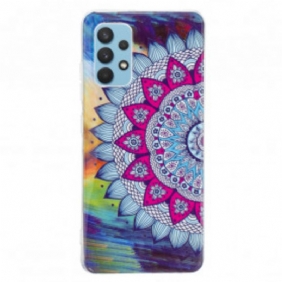 Hoesje voor Samsung Galaxy A32 Fluorescerende Kleurrijke Mandala