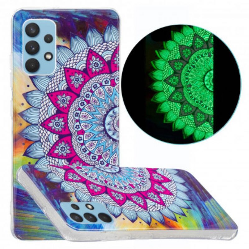 Hoesje voor Samsung Galaxy A32 Fluorescerende Kleurrijke Mandala