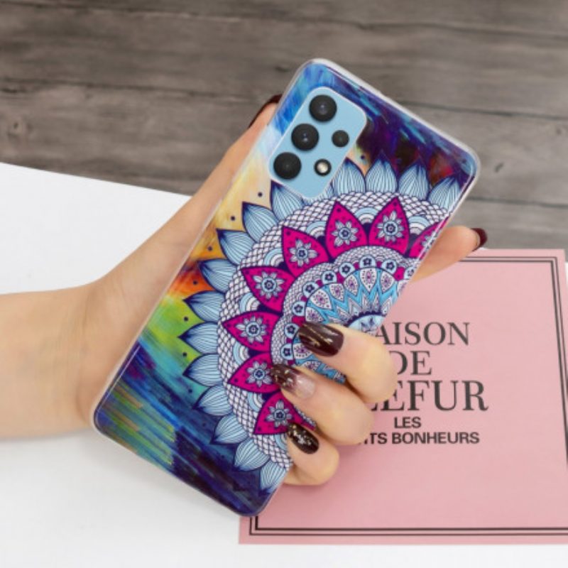 Hoesje voor Samsung Galaxy A32 Fluorescerende Kleurrijke Mandala