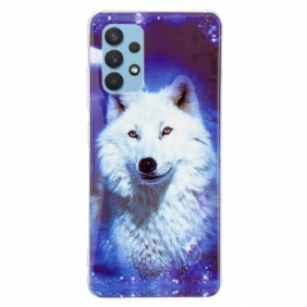 Hoesje voor Samsung Galaxy A32 Fluorescerende Wolf-serie